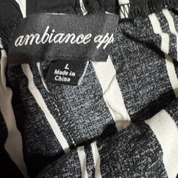 Ambiance Black and White Striped Apparel - Picture 2 of 4